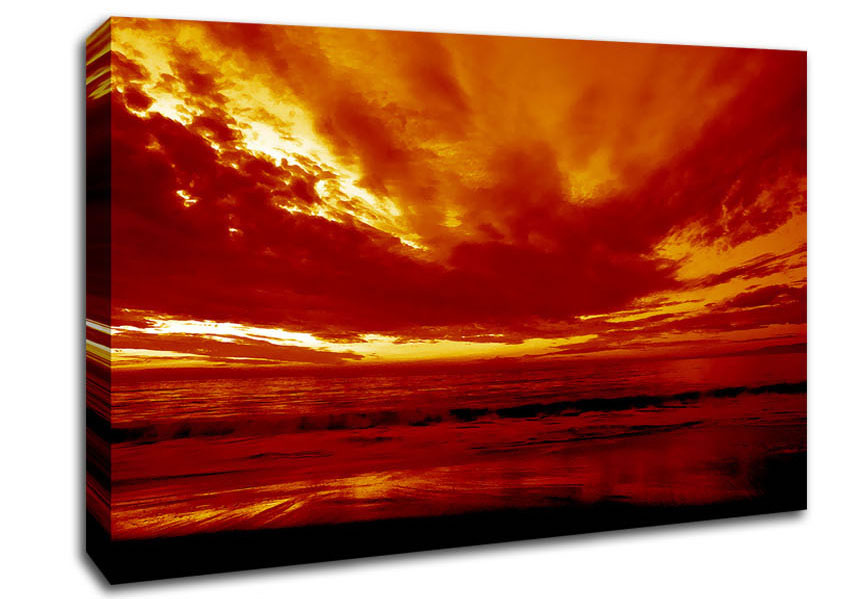 Vibrant Red Skys Canvas Wall Art