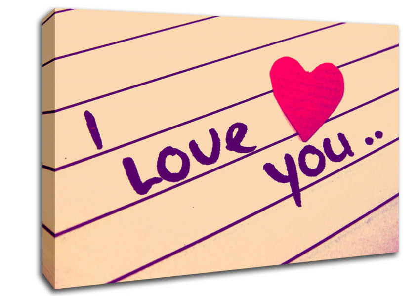 Love Quote I Love You Heart Canvas Wall Art