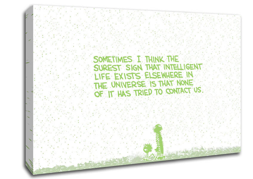 Funny Quote Sometimes I Think The Surest Sign Lime Green Canvas Wall Art