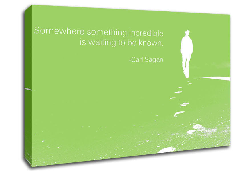 Carl Sagan Somewhere Something Lime Green Canvas Wall Art