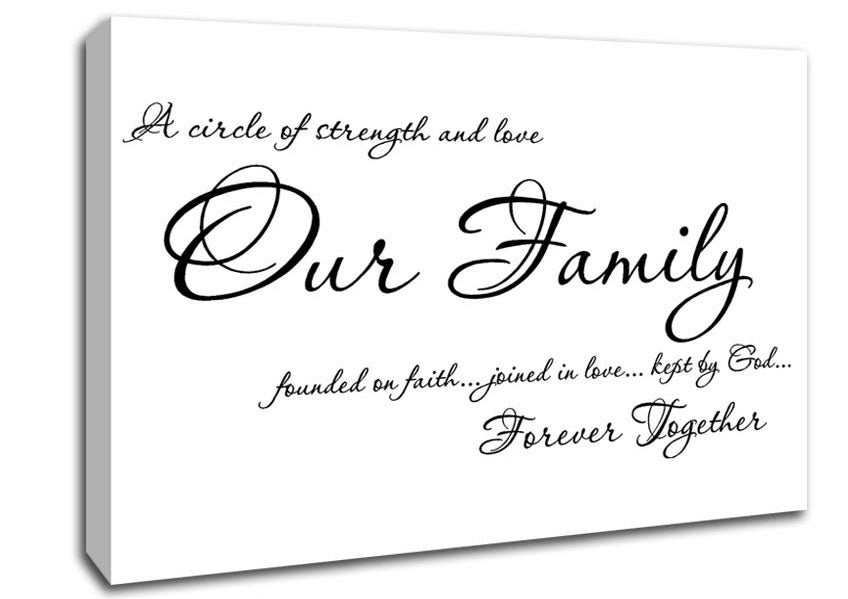 Family Quote Our Family Together Forever Canvas Wall Art