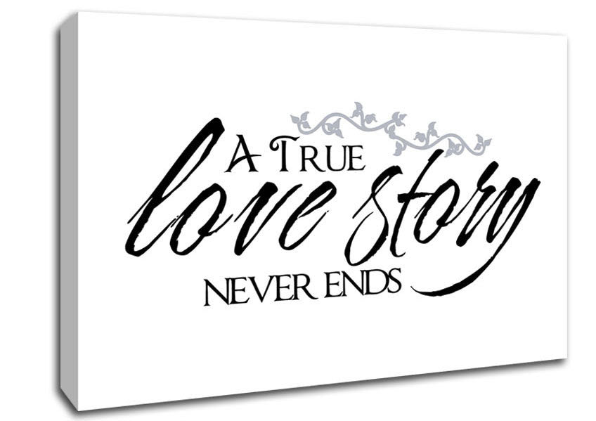 Love Quote A True Love Story Never Ends Canvas Wall Art