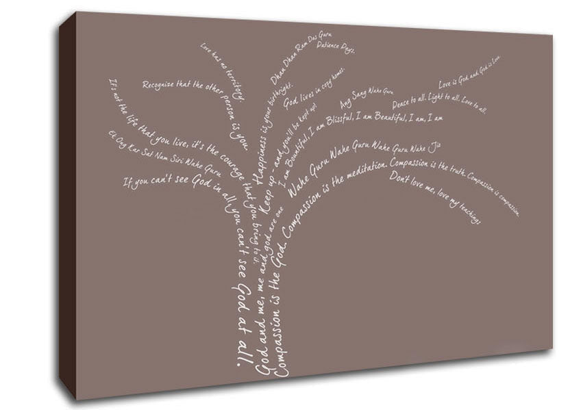 Love Quote The Love Tree Beige Canvas Wall Art