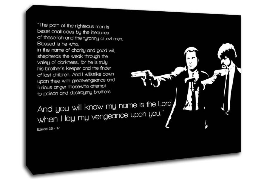 Movie Quote Pulp Fiction The Path Of The Righteous Man Canvas Wall Art
