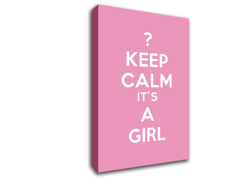 Nursery Quote Keep Calm Girl Pink Canvas Wall Art