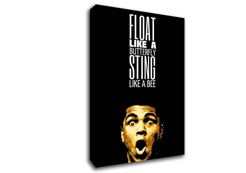 Motivational Quote Muhammad Ali Float Like A Butterfly Canvas Wall Art