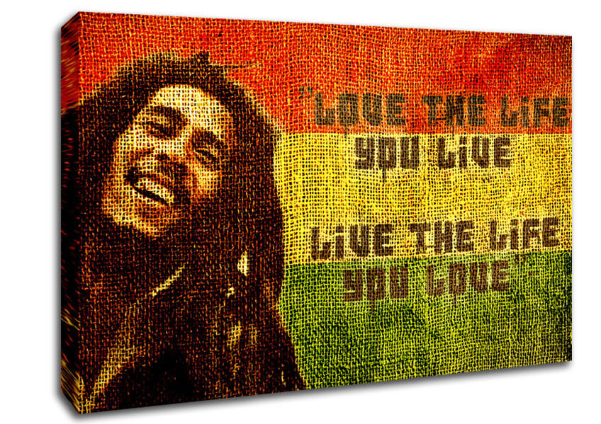 Music Quote Bob Marley Love The Life Canvas Wall Art