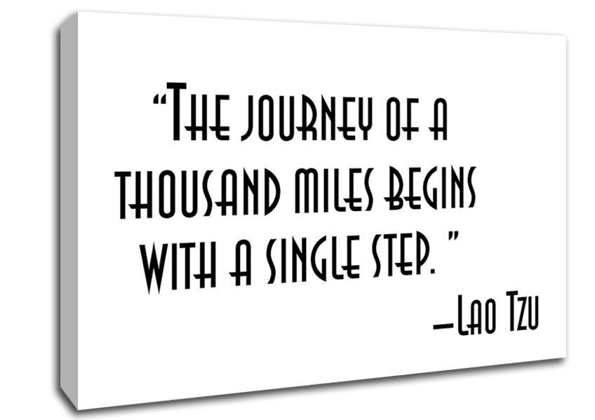 Motivational Quote Lao Tzu The Journey Of A Thousand Miles Canvas Wall Art