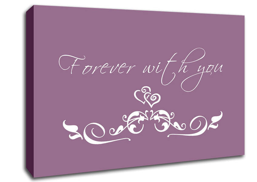 Love Quote Forever With You Dusty Pink Canvas Wall Art
