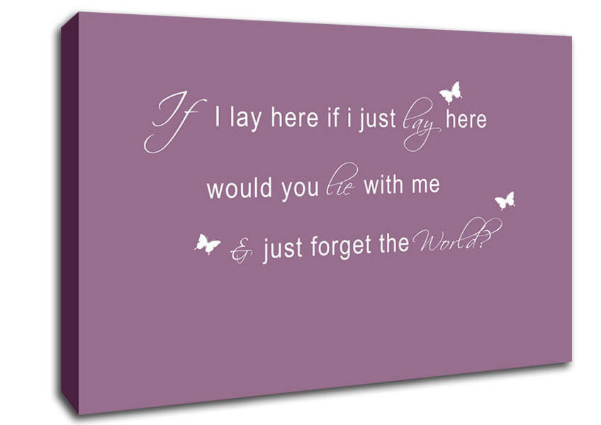 Music Quote If I Lay Here Snow Patrol 2 Dusty Pink Canvas Wall Art