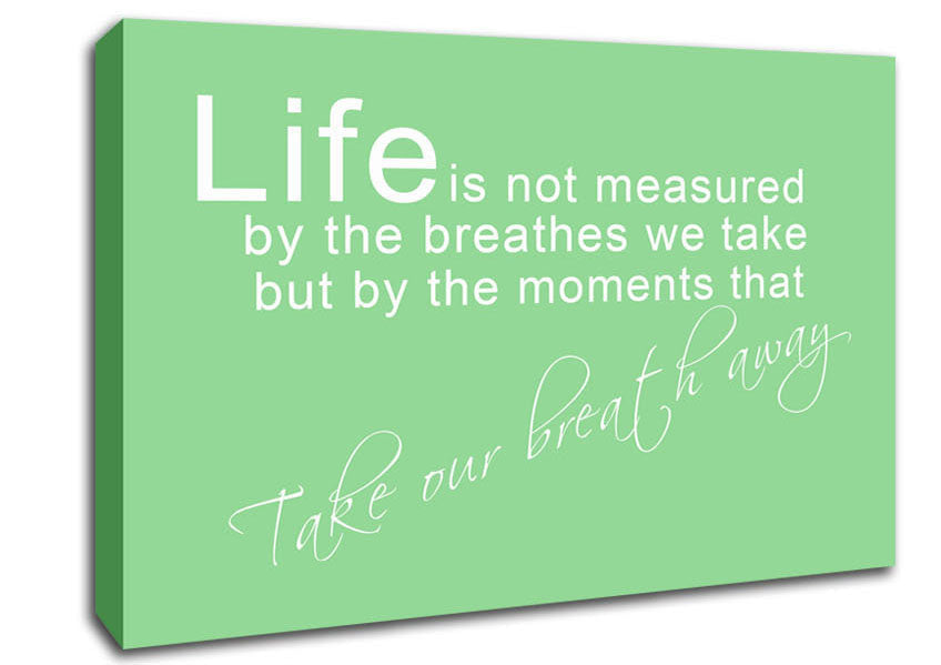 Life Is Not Measured Green Canvas Wall Art