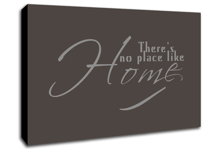Home Quote Theres No Place Like Home Chocolate Canvas Wall Art