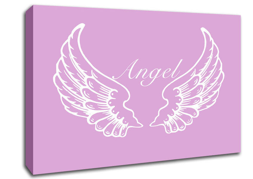 Nursery Quote Angel Wings Pink Canvas Wall Art