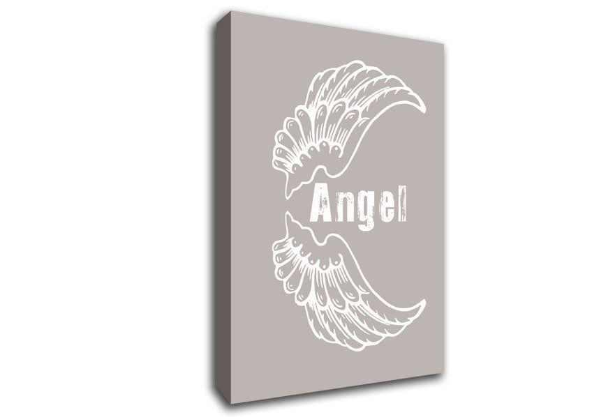 Angel Wings 3 Beige Canvas Wall Art
