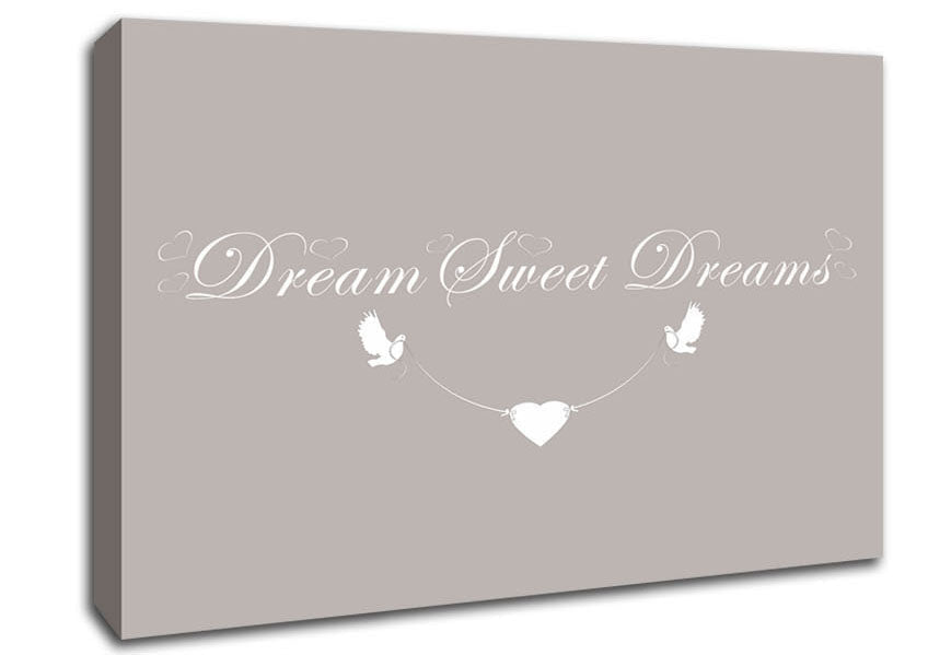 Dream Sweet Dreams Beige Canvas Wall Art