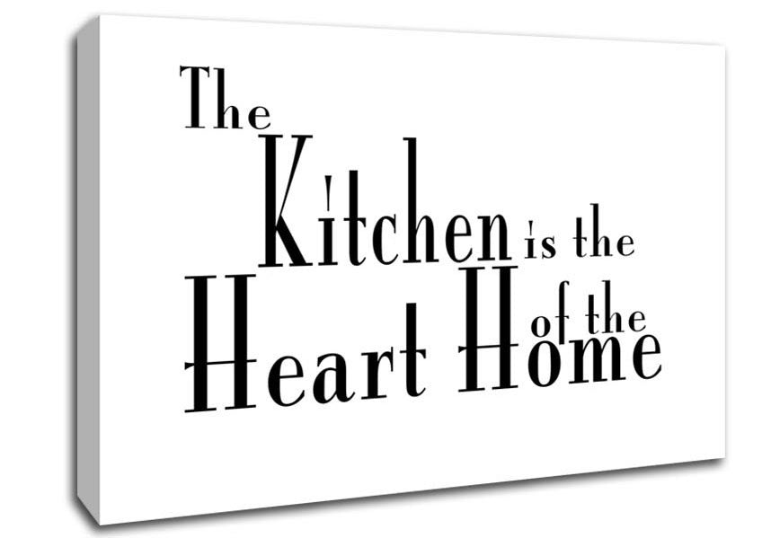 Kitchen Quote The Kitchen Is The Heart Of The Home 2 White Canvas Wall Art