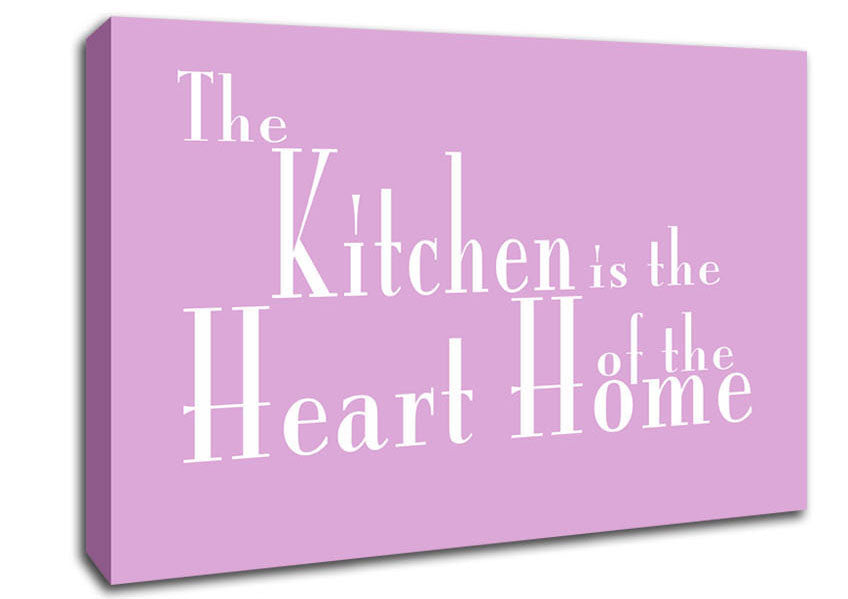 Kitchen Quote The Kitchen Is The Heart Of The Home 2 Pink Canvas Wall Art