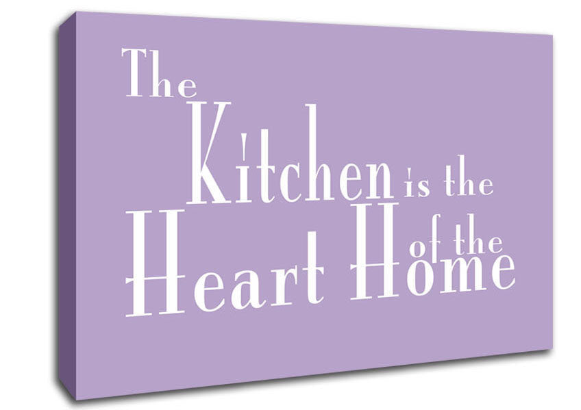 Kitchen Quote The Kitchen Is The Heart Of The Home 2 Lilac Canvas Wall Art