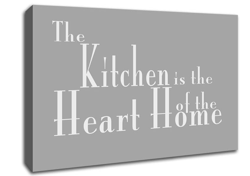 Kitchen Quote The Kitchen Is The Heart Of The Home 2 Grey White Canvas Wall Art