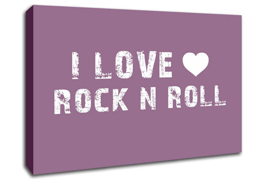 Music Quote I Love Rock N Roll Dusty Pink Canvas Wall Art