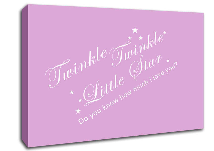 Nursery Quote Twinkle Twinkle Little Star 2 Pink Canvas Wall Art