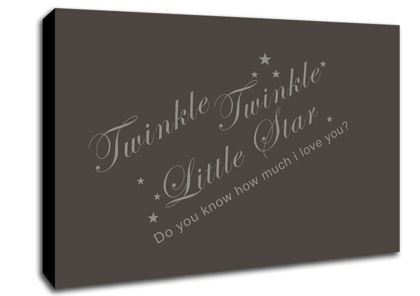 Nursery Quote Twinkle Twinkle Little Star 2 Chocolate Canvas Wall Art