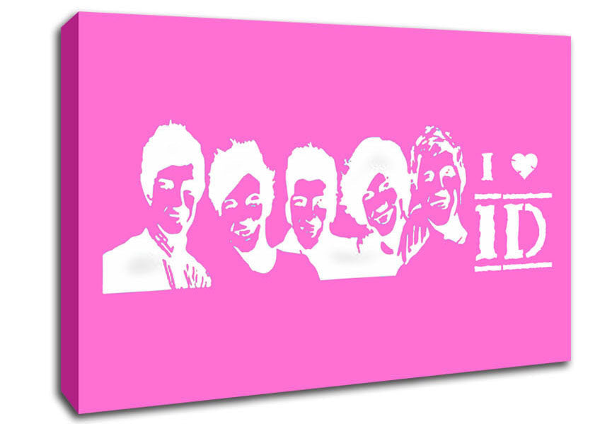 Music Quote I Love 1 Direction Vivid Pink Canvas Wall Art