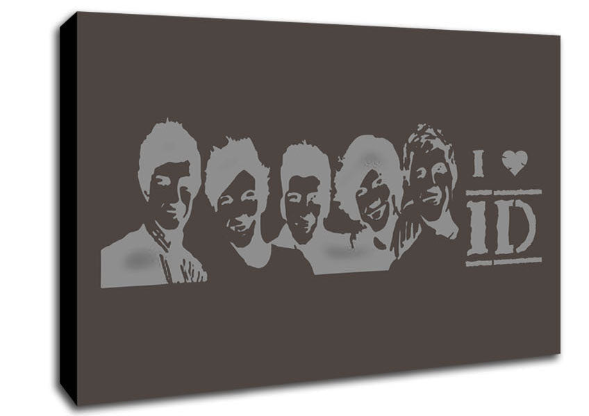 Music Quote I Love 1 Direction Chocolate Canvas Wall Art