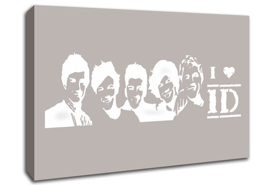 Music Quote I Love 1 Direction Beige Canvas Wall Art