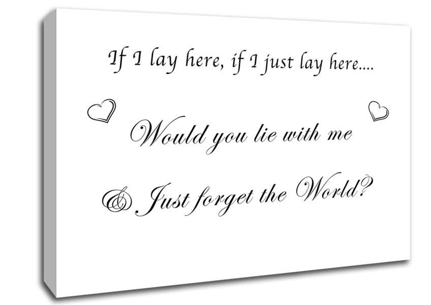 Music Quote If I Lay Here If I Just Snow Patrol White Canvas Wall Art