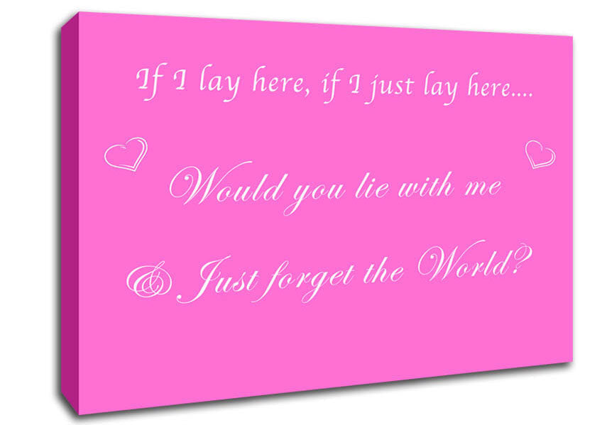 Music Quote If I Lay Here If I Just Snow Patrol Vivid Pink Canvas Wall Art
