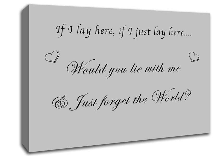 Music Quote If I Lay Here If I Just Snow Patrol Grey Canvas Wall Art