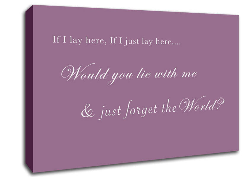 Music Quote If I Lay Here If I Just Lay Here Snow Patrol Dusty Pink Canvas Wall Art