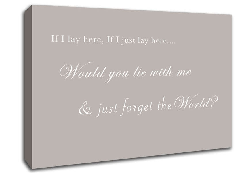 Music Quote If I Lay Here If I Just Lay Here Snow Patrol Beige Canvas Wall Art