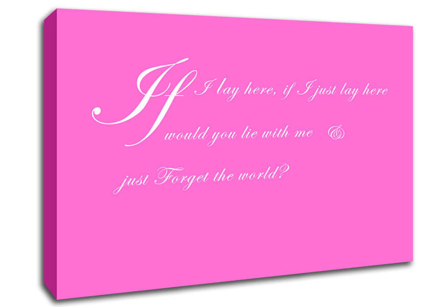 Music Quote If I Lay Here If I Just Snow Patrol 2 Vivid Pink Canvas Wall Art