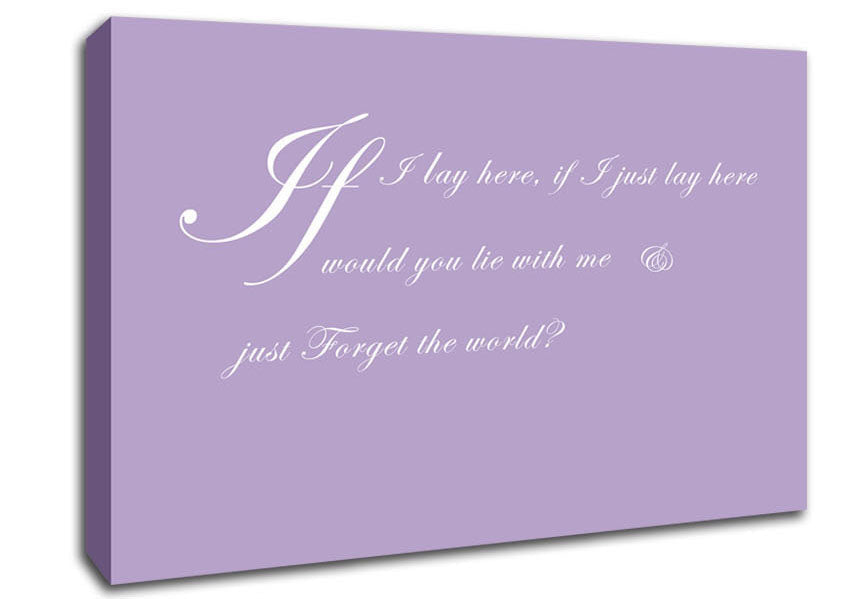 Music Quote If I Lay Here If I Just Snow Patrol 2 Lilac Canvas Wall Art