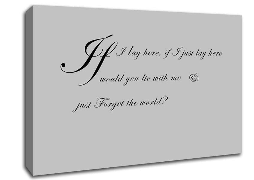 Music Quote If I Lay Here If I Just Snow Patrol 2 Grey Canvas Wall Art