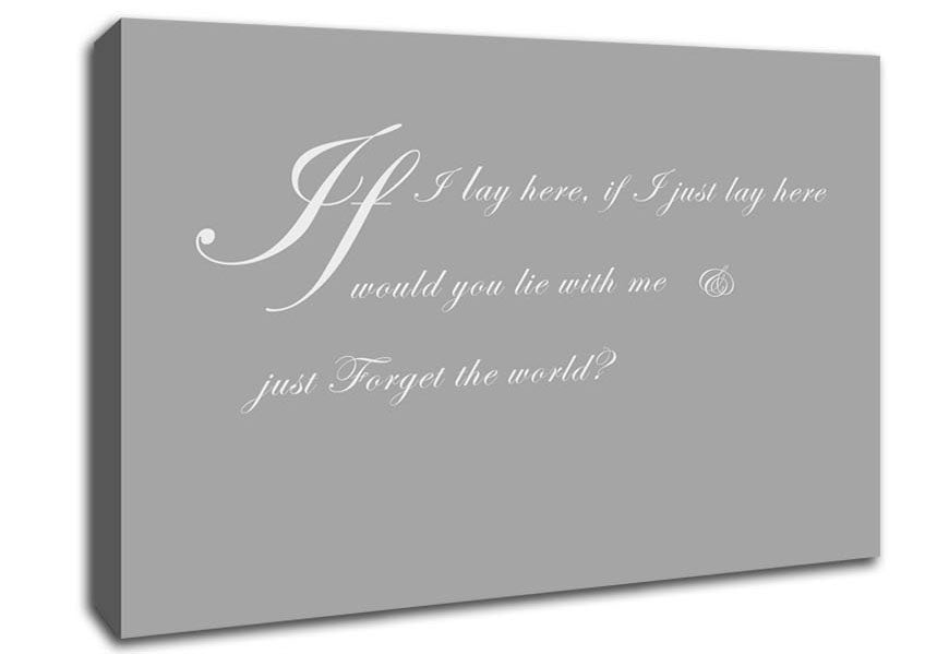 Music Quote If I Lay Here If I Just Snow Patrol 2 Grey White Canvas Wall Art