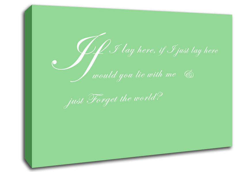 Music Quote If I Lay Here If I Just Snow Patrol 2 Green Canvas Wall Art