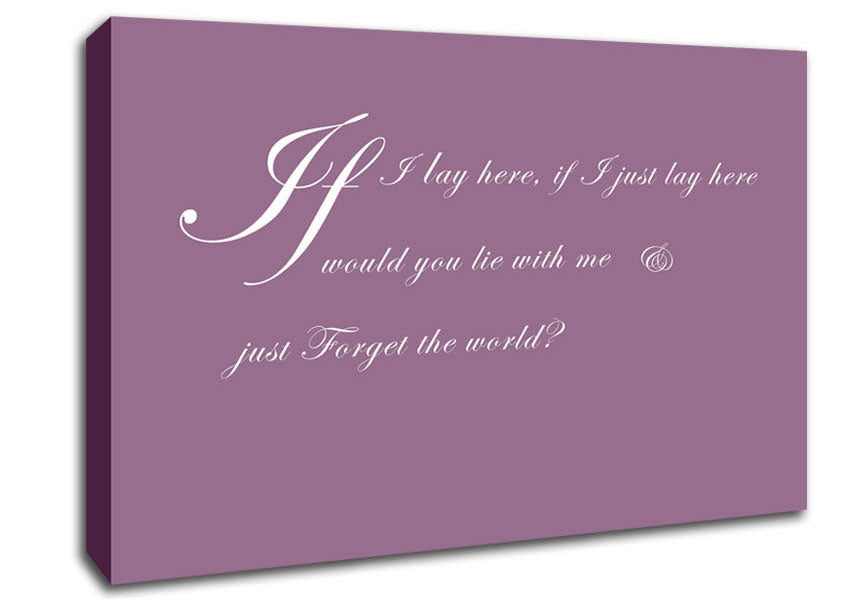 Music Quote If I Lay Here If I Just Snow Patrol 2 Dusty Pink Canvas Wall Art