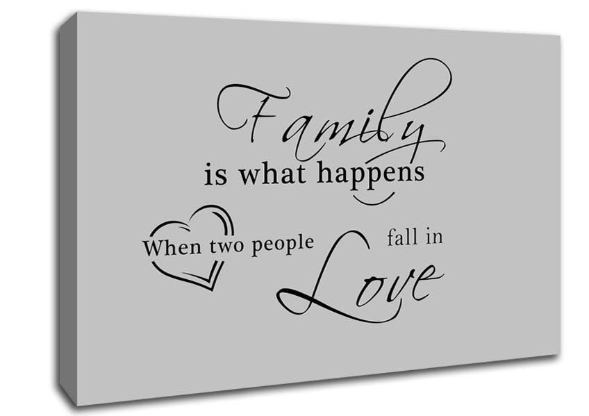 Family Quote Family Is What Happens Grey Canvas Wall Art