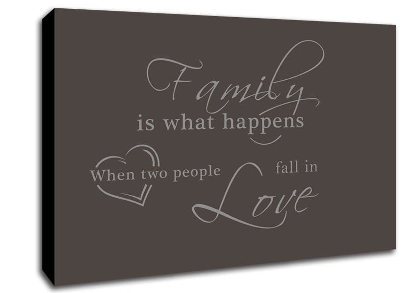 Family Quote Family Is What Happens Chocolate Canvas Wall Art
