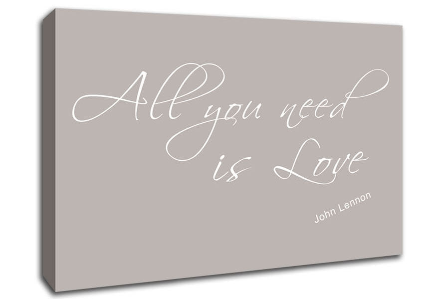 Music Quote All You Need Is Love 2 Beige Canvas Wall Art