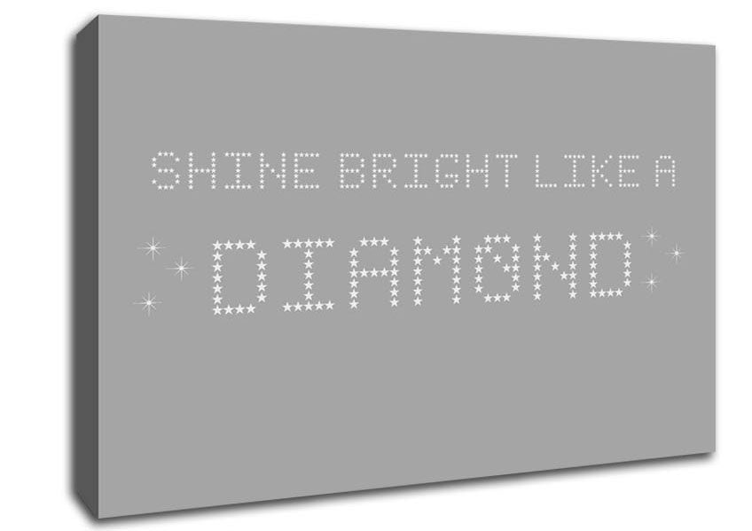 Music Quote Shine Bright Rihanna Grey White Canvas Wall Art