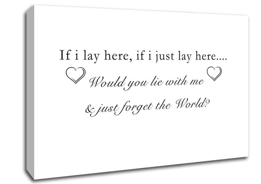 Music Quote If I Lay Here Snow Patrol White Canvas Wall Art