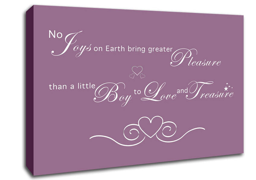 Boys Room Quote No Joys On Earth Bring Pleasure Dusty Pink Canvas Wall Art