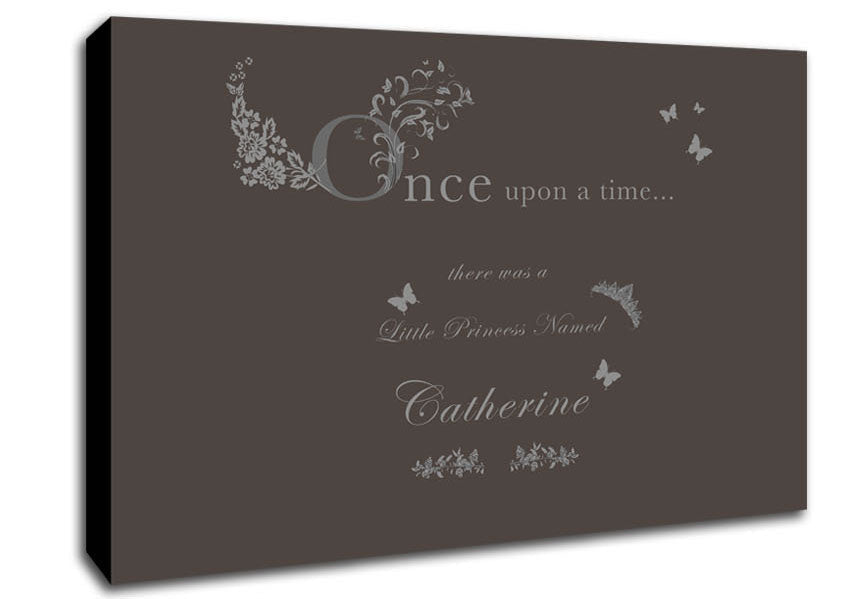 Once Upon A Time Your Name Chocolate Canvas Wall Art