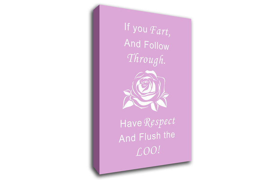 Bathroom Quote If You Fart Pink Canvas Wall Art