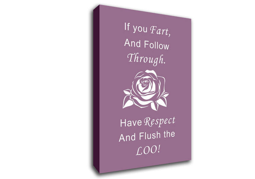 Bathroom Quote If You Fart Dusty Pink Canvas Wall Art