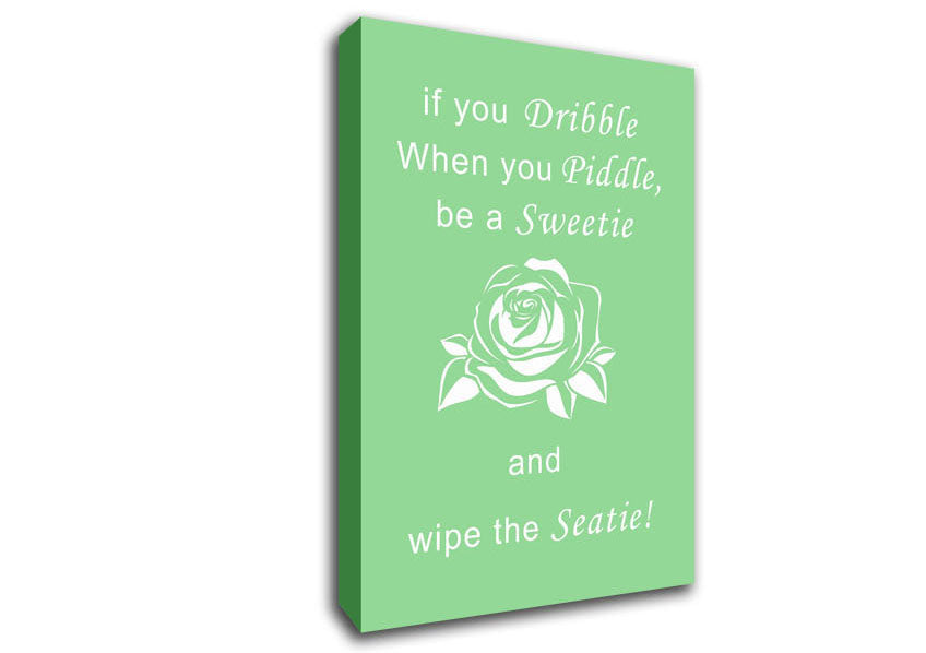 Bathroom Quote If You Dribble Green Canvas Wall Art